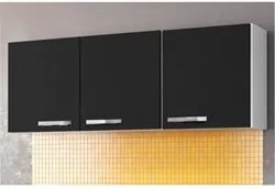 Kit 2 Armários Aéreos Parma 150cm 3 Portas Branco/Preto - Lumil Móveis