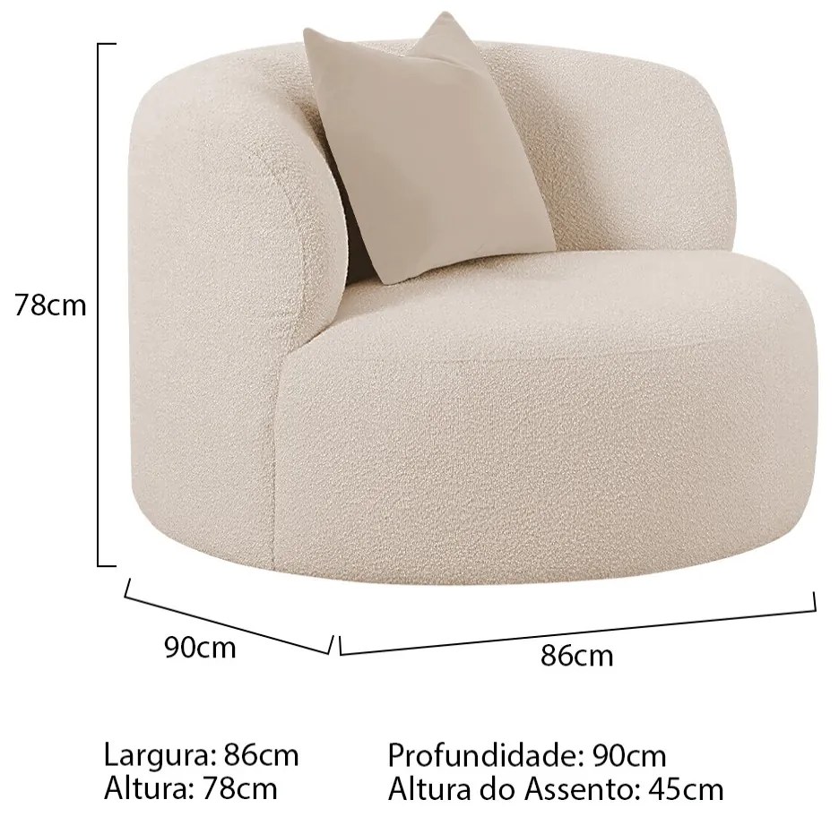Kit 02 Poltronas Orgânica Maitê Luxo Sala Recepção Decorativa Linho
