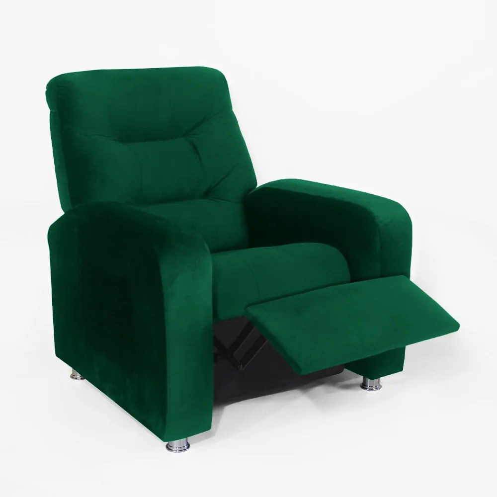 Poltrona Do Papai Reclinável Madri Suede Verde Bandeira