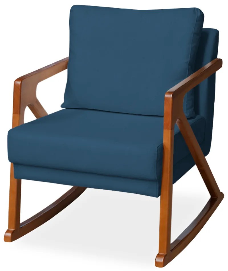 Poltrona Mona Amber Balanço Veludo Azul Marinho