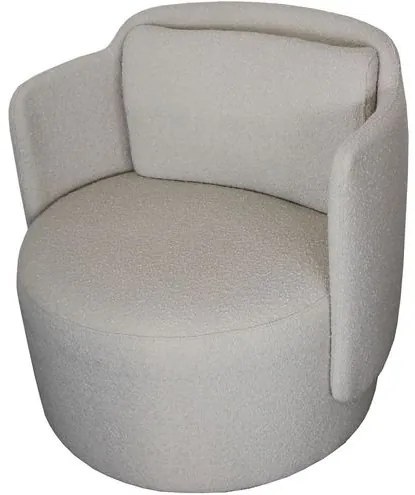 Poltrona Florença Estofada Tecido cor Cru com Base Giratoria - 72298 Sun House