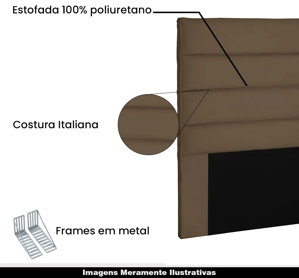 Cabeceira Decorativa 1,60M Queen Size Guess Suede Caramelo G63 - Gran Belo