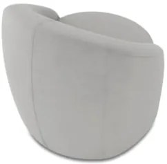 Poltrona Sala Giratória Redonda 91cm Steve Suede Cinza  I01  - Mpozena