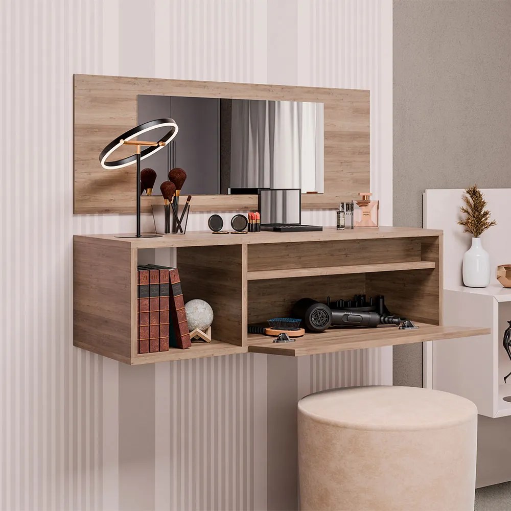 Penteadeira Camarim Potaro com Nicho Decorativo Freijó G96 - Gran Belo