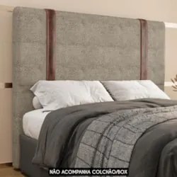 Cabeceira Cama Box Queen 160cm Estofada Glory Boucle Capuccino Z04 - M