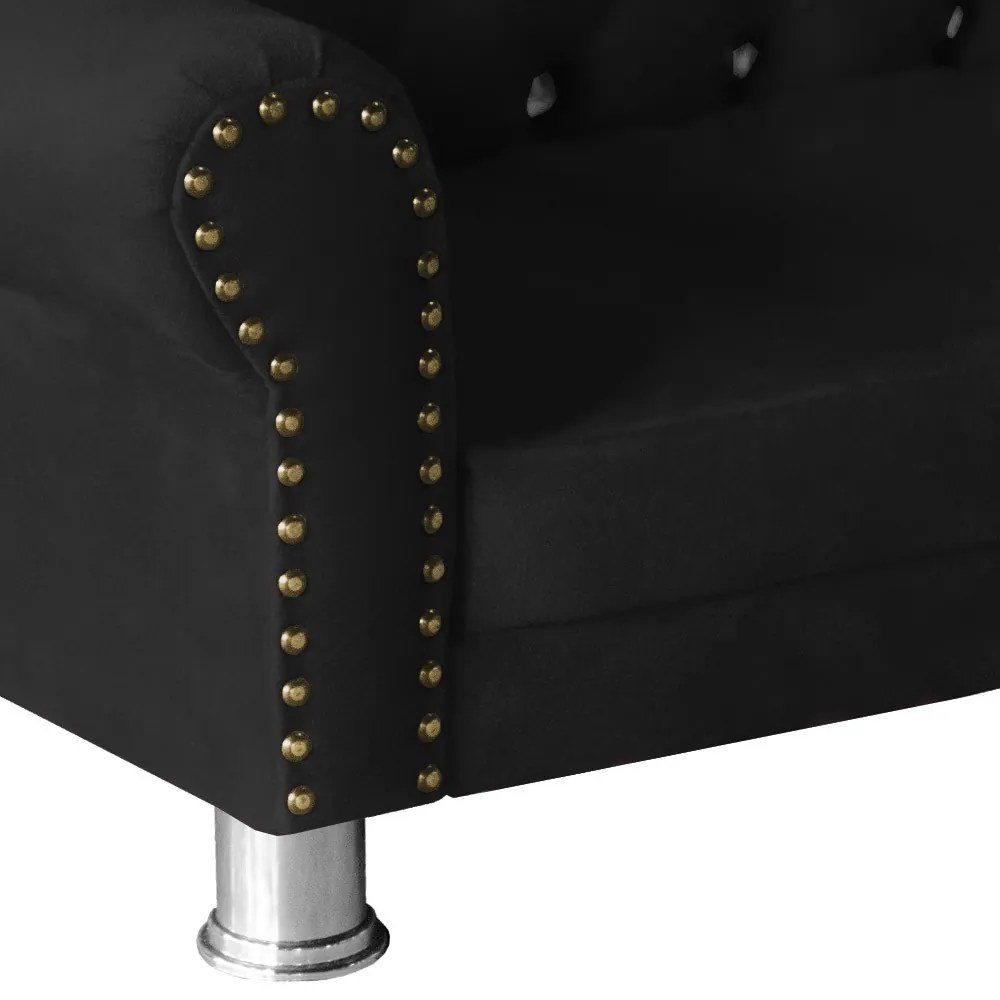 Mini Divã Sofá Realeza Cama Pet para Cães ou Gatos Elegante Suede Preto