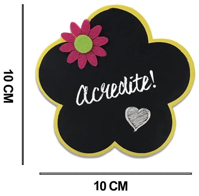 Vaso Placa para Flor Amarelo 10x5cm - D'Rossi