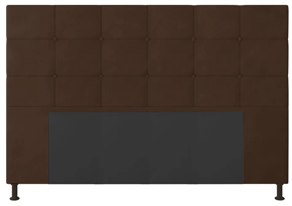 Cabeceira Casal Queen Cama Box 160cm para Quarto Stambul Suede M11 - D'Rossi - Marrom