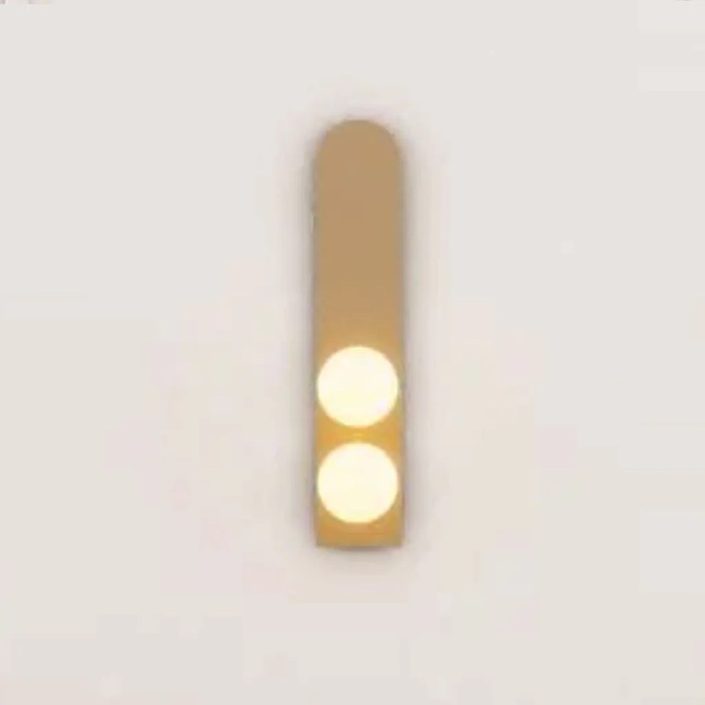 Arandela Aliança 13X65X13Cm 02Xg9 Globo 10Cm - Usina 90035/2 (OL-F / DR-P - Verde Oliva Fosco / Dourado Brilho Polido, Branco (Fosco))