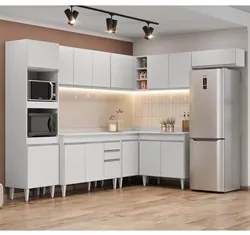 Armário de Cozinha Modulada de Canto 8 Peças CP02 Balcão com Tampo Bra