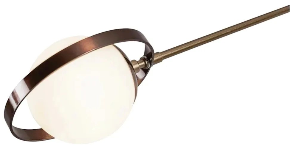 Pendente Viga 47X18X90Cm 01Xg9 Globo Ø12Cm - Usina 50060/1 (PT / CB-P - Preto Texturizado / Cobre Brilho Polido, Branco (Fosco))