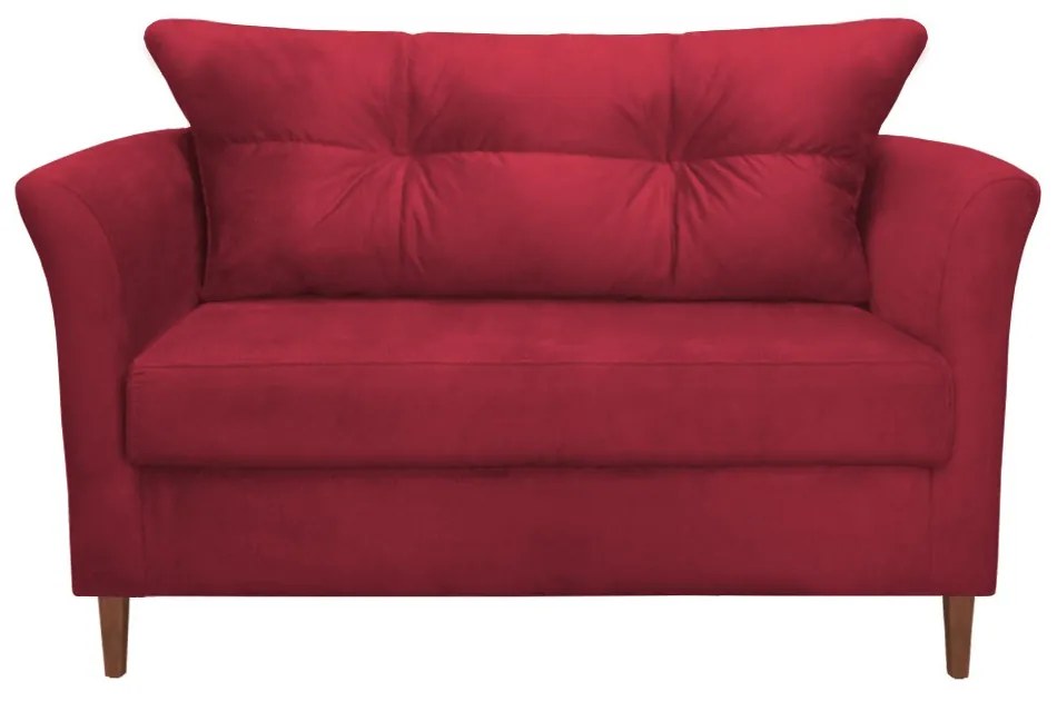 Namoradeira Ibis Decorativa 2 Lugares 1,35 m Recepção Quarto Sala Suede Vermelho