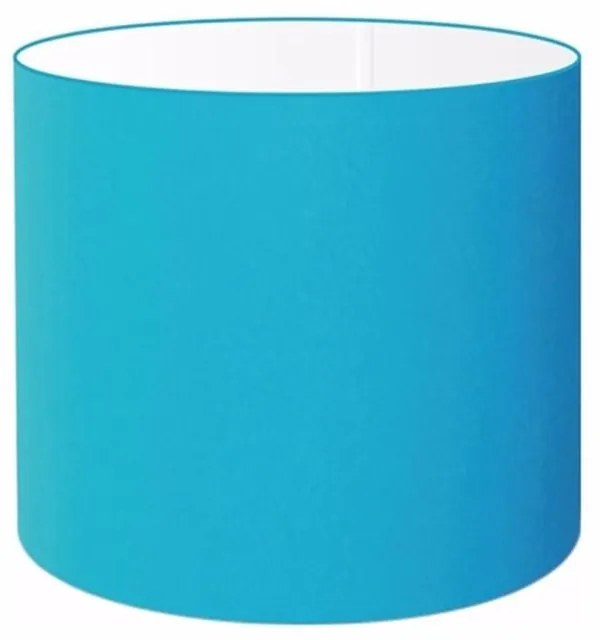 Cúpula em tecido cilíndrico abajur luminária cp-4143 35x25cm azul turquesa