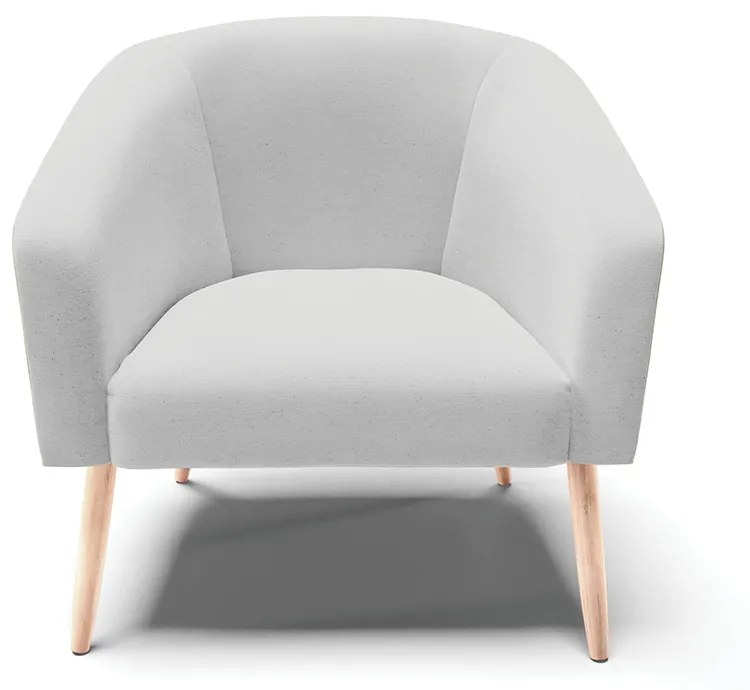 Poltrona Decorativa Pé Palito Natural Stella Linho Cinza Claro D03 - D'Rossi