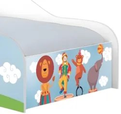 Cama Solteiro Infantil Baixa Para Colchão 188x88cm Circo K06 - Mpozena
