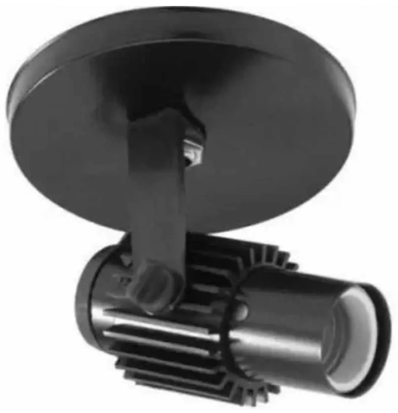 Spot B1 Simples Aletado Para 1x E27 Led Bulbo Preto C/ Preto - Bivolt