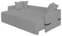 Sofá Cama Retrátil 160cm Essence D05 Linho Grafite/Preto - Mpozenato