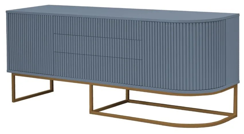 Aparador Miami - Blue c/ Detalhes Dourado Soleil  Kleiner