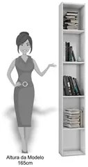 Kit 3 Estantes Livreiro 4 Prateleiras Janaína Branco - AJL Móveis