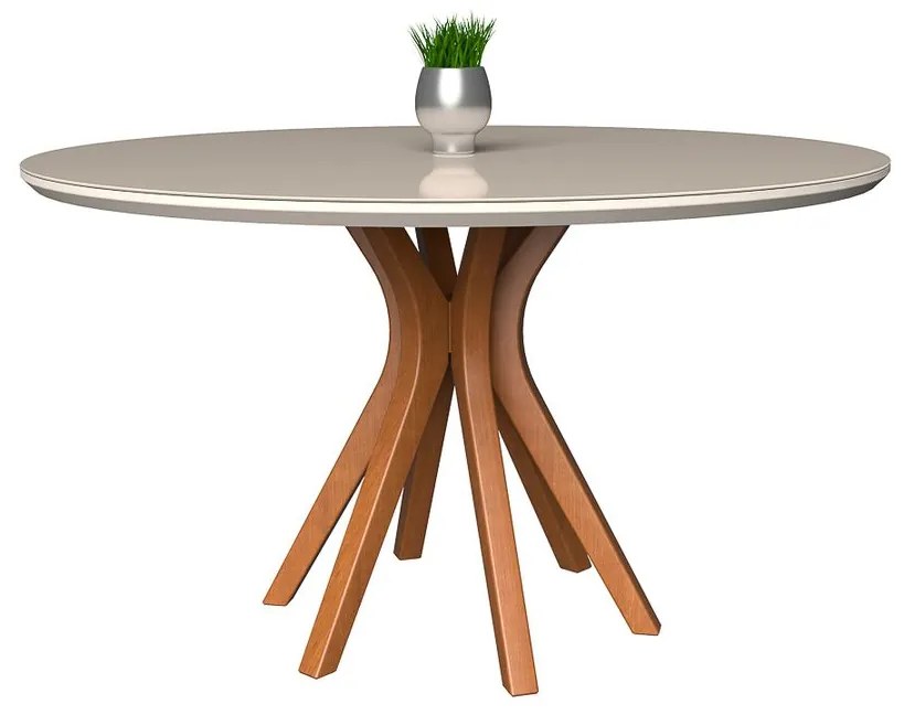 Mesa de Jantar Redonda Vicent 130x130 cm - Wood Prime VM 31478