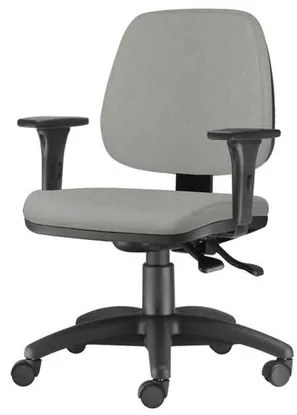 Cadeira Job com Bracos Assento Courino Cinza Claro Base Nylon Arcada - 54610 Sun House