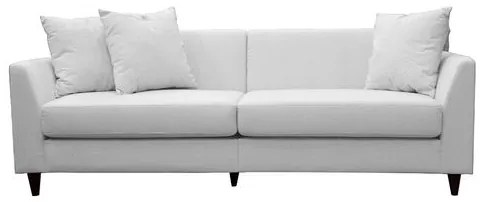 Sofá Lugano Linho Cru com Pés Madeira Imbuia 210 cm - 68944 Sun House