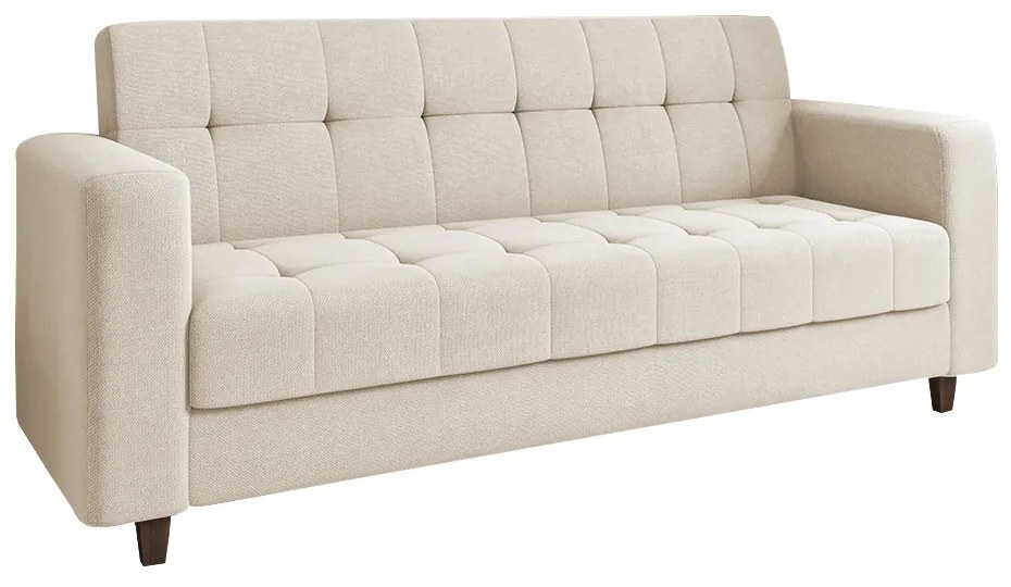 Sofá 2 Lugares e 2 Poltronas Pé Madeira Tabaco Arezo Linho D01 - D'Rossi - A19 Bege