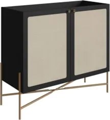 Balcão Aparador Buffet Cantinho do Café Pé Metal Arlo A10 Nero/Dourado