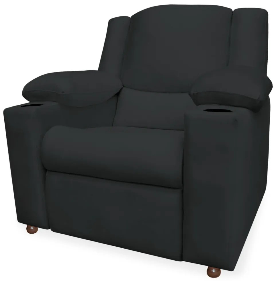 Poltrona Papai Manchester Reclinável Veludo Preto