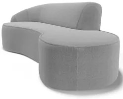 Sofá Living  2 Lugares 180cm Braço Esquerdo Mozart D06 Bouclê Cinza -