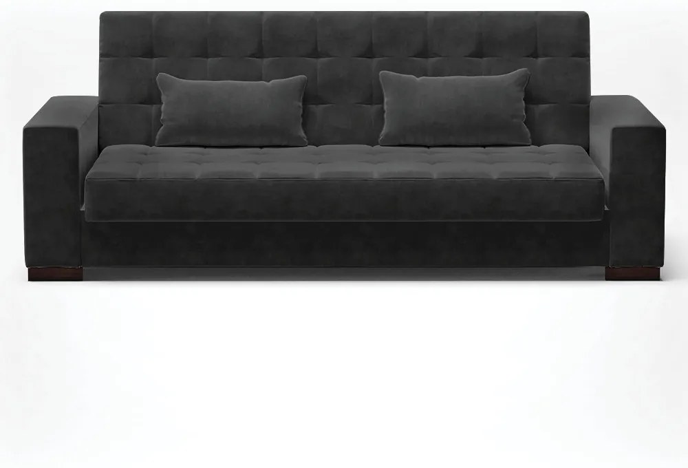 Sofá Cama Casal 3 Lugares 210cm Lisboa Suede Preto  D03 - D'Rossi