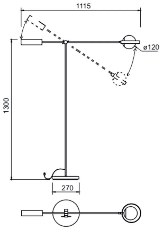 Coluna Viga 11,5X27X130Cm 01Xg9 Globo Ø12Cm - Usina 50045/1 (FN-F - Fendi Fosco, Branco (Fosco))