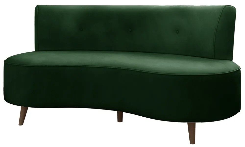 Sofá Living 2 Lugares 135cm Aang Pés Palito Veludo Verde G33 - Gran Belo