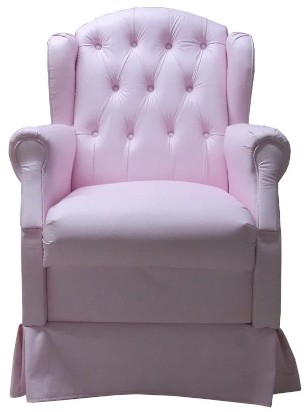Poltrona Baby Amamentação Balanço Courino Rosa