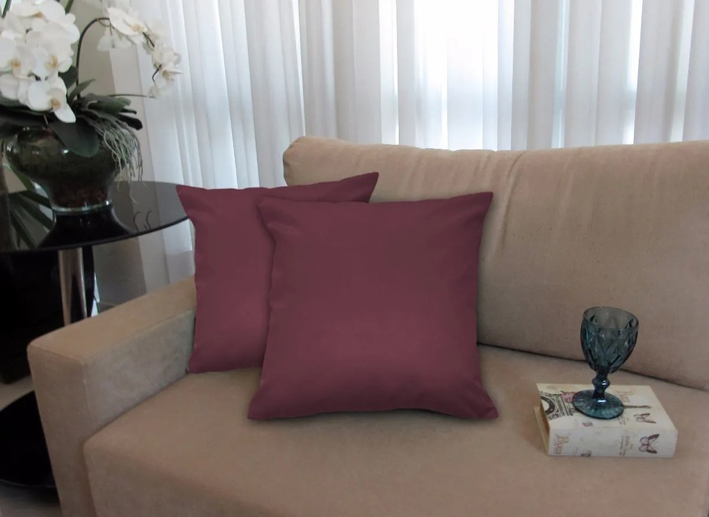 Almofada Decorativa 50x50 Tecido Suede Bordô