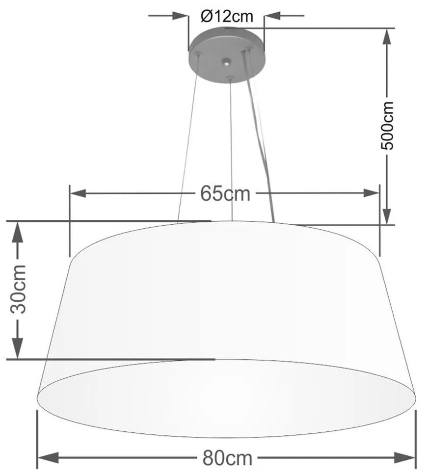 Lustre Pendente Cone Md-4072 Cúpula em Tecido 30/80x65cm Café - Bivolt