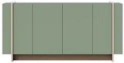Balcão Aparador Buffet 4 Portas 160cm Barcelona C05 Hortelã/Amêndoa -
