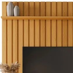 Painel Ripado para TV com Bancada Suspensa 180cm Illusiê H01 Cinamomo/