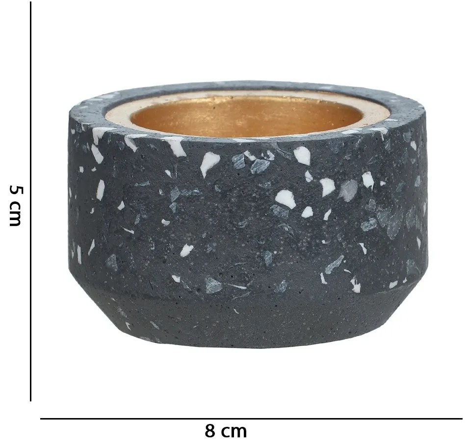 Porta Vela Cinza Escuro Em Cimento 5 Cm - D'Rossi