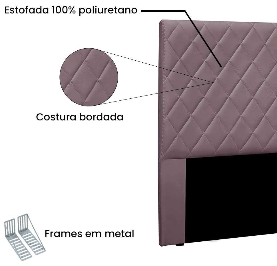 Cabeceira Cama Box Queen 160 cm Dubai Veludo S04 - D'Rossi - Uva
