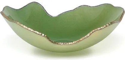 Centro de Mesa Mapa 40cm Verde com Borda Dourada Regina Medeiros