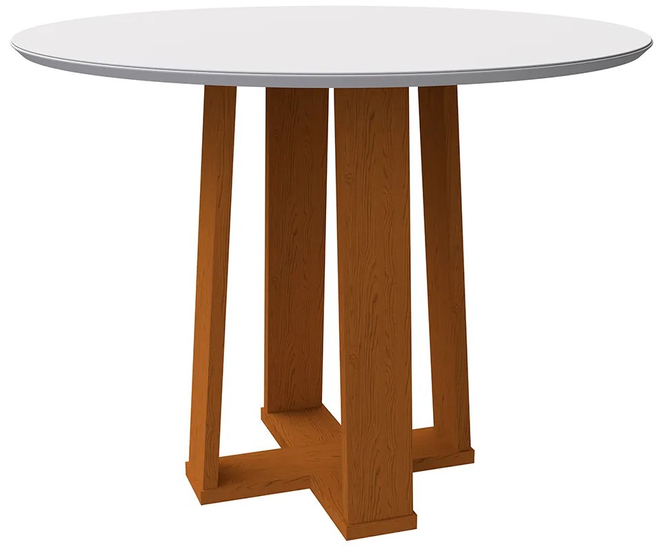 Mesa de Jantar Lara 100 cm Off White Base Ypê - D'Rossi