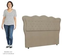 Cabeceira Casal King Cama Box 195cm Oregon Z04 Boucle Capuccino - Mpoz