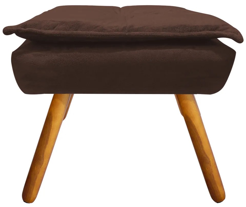 Puff Banqueta Decorativo Pé Palito Opala Suede D03 - D'Rossi - Marrom