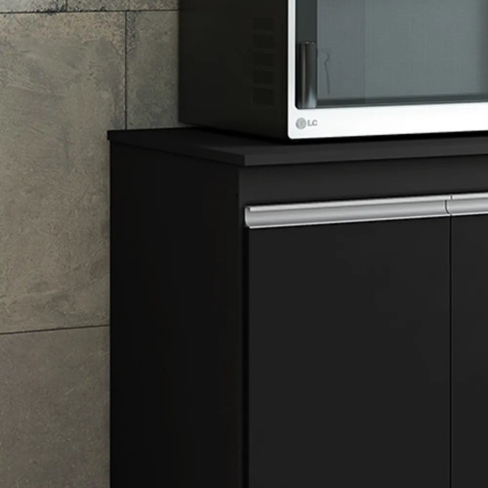 Balcão Cozinha com Tampo 120cm 3 Gavetas Leticia A01 - D'Rossi - Preto
