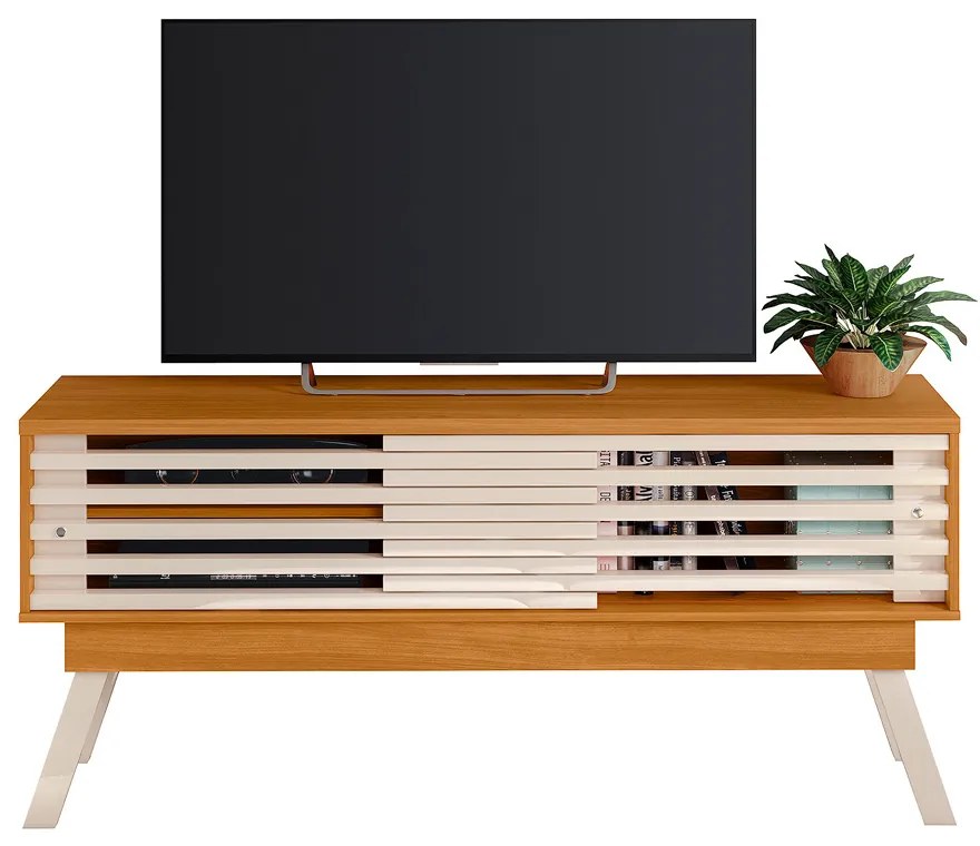 Rack TV 65 Pol 150cm Bancada para Sala Orlin Cinamomo/Off White M20 - D'Rossi