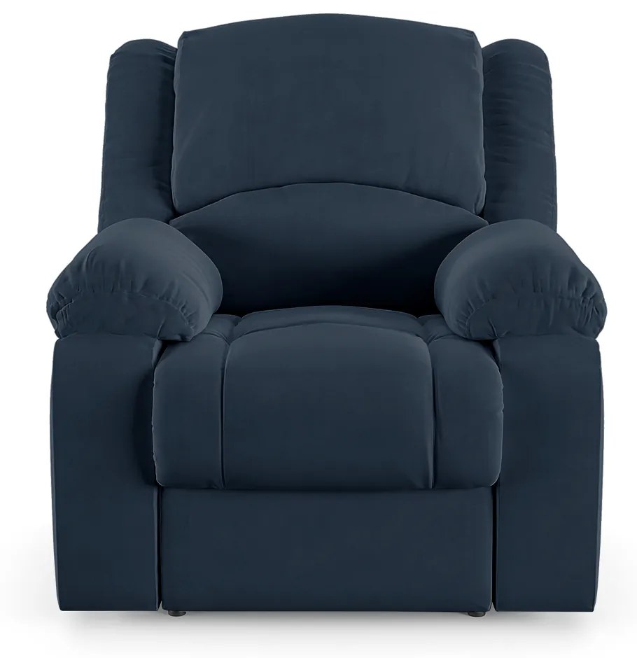 Poltrona do Papai Reclinável Sala de Cinema Madrid Power Touch USB Veludo Azul G23