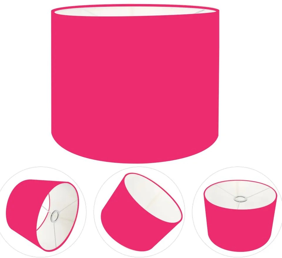 Cúpula Abajur Cilíndrica Cp-7013 Ø30x30cm Rosa Pink