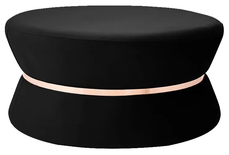 Puff Decorativo Sala de Estar 95cm Dhaka Veludo Preto G15 - Gran Belo