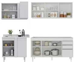 Armário de Cozinha Modulado de Canto Direito 4 Peças CP40 Balcão sem T